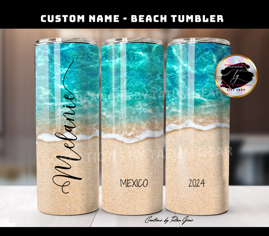 Beach Vacation 20oz Tumbler Personalized, Family Vacation Tumbler.